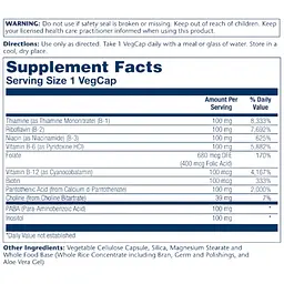 Комплекс вітамінів Solaray Vitamin B Complex 100 мг, 100 капсул - мініатюра 2
