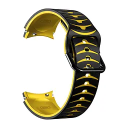 Ремінець для Samsung Galaxy Watch 5 44mm - чорно-жовтий ширина кріплення 20мм силікон Watchbands Scales (W18-1WB61137766) - мініатюра 2