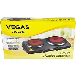 Електроплита Vegas VEC-2048B керамічна двоконфорочна (VEC-2048B) - мініатюра 5