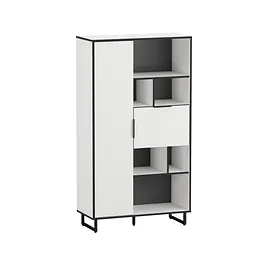 Стелаж комбінований з полицями Moreli Forte F-0006 в стилі Loft 900х1634х400 мм Білий
