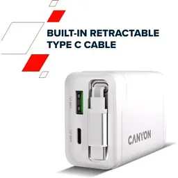 Зарядний пристрій Canyon 1xUSB-C PD65W + 1xUSB QC3.0 + cable USB-C to USB-C white (CNS-CURC65ACW) - мініатюра 10
