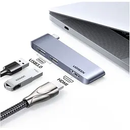 USB-хаб Ugreen CM263 USB-C to 2-Port USB 3.0 + HDMI [60567] [91958] - мініатюра 2