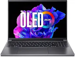 Ноутбук Acer Swift X SFX16-61G 16' 3.2K OLED, AMD R7-7840HS, 16GB, F1TB, NVD3050-6, Win11, сірий (NX.KN8EU.004)