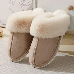 Slippers Жіночі домашні капці з хутром — теплі, м’які, закриті тапочки для дому 36-37 бежевий KT8003821 - мініатюра 3