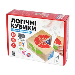 Навчальні логічні кубики "Склади візерунок" Igroteco 900477, 50 завдань на картках