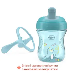 Поїльник-непроливайка Chicco Training Cup 200 мл блакитний (06921.25) - мініатюра 5