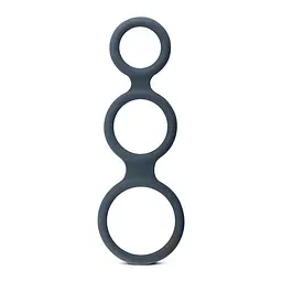 Потрійне ерекційне кільце Boners Triple Cock Ring (сірий)
