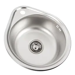 Кухонна мийка Platinum Декор 4539 з нержавіючої сталі 0.6 мм кругла D=33 см (000017247) - мініатюра 2