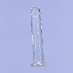 Прозорий фалоімітатор на присосці Addiction Crystal Vertical Dong 9″, 22.8 см + віброкуля в подарунок - мініатюра 5
