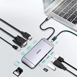 Концентратор Choetech HUB-M15 9 in 1 USB-C Multiport Adapter - мініатюра 2
