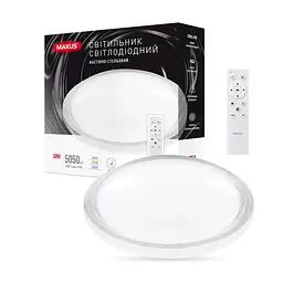 Світильник світлодіодний настінно-стельовий Maxus Functional Ceiling light 50W 3CCT Remote Aura з пультом дистанційного керування