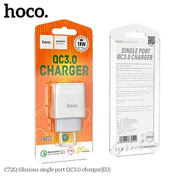 Адаптер HOCO Glorious single port charger C72Q |1USB, QC3.0/FCP/AFC, 3A, 18W| - мініатюра 3