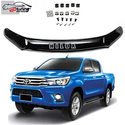 Дефлектор капоту мухобійка для Toyota Hilux 2015-2018 S-крепл Євро Кріплення (Vip Tuning)