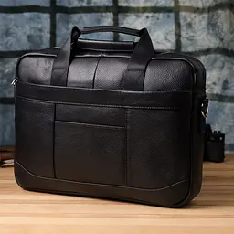 Діловий портфель для чоловіків із натуральної шкіри Vintage 23039 чорний - мініатюра 9