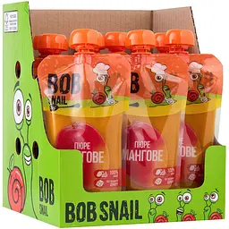 Пюре фруктовое Bob Snail Манго, пастеризованное 2.5 кг (10 шт. по 250 г)