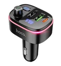 Автомобільний FM модулятор (трансмітер) Hoco E62 2хUSB + Type-C FM 2/24V - мініатюра 2