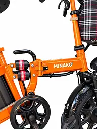 Електровелосипед Minako Mini 16" двомісний (1000W, 24Ah) + Пасажирське сидіння Помаранчевий - мініатюра 4
