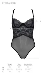 Боді Passion KERRIA BODY black, XXL/XXXL, з високими вирізами та верхом балконет - мініатюра 5