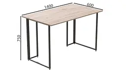Комп'ютерний стіл Ханна 75x140x60 чорний ДСП Дуб Сан-Марино 32мм FRD-103499 - мініатюра 3