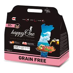 Сухой корм для взрослых кошек happyOne Mediterraneum Adult Cat Fresh Meat со свежим мясом беззерновой 3 кг