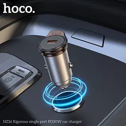 АЗП HOCO NZ16 Rigorous single port PD30W Metal Grey - мініатюра 2
