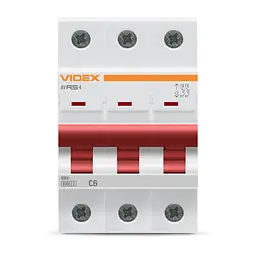 Автоматичний вимикач RS4 3п 6А С 4,5кА VIDEX RESIST VIDEX (26522-000) - мініатюра 2