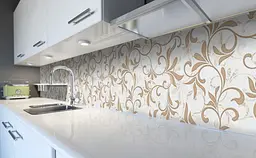Кухонний фартух Вензель ботаніки Візерунки ПВХ 60х250 см Абстракція Бежевий Happy Pocket Z183675 - мініатюра 5