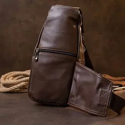 Сумка крос боді 20402 сіро- Vintage коричнева - мініатюра 7