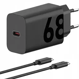 Комплект зарядний блок і кабель Motorola 68W USB-С 1m (MC-682N) - мініатюра 2