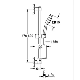 Набір змішувачів для ванни Grohe Cubeo UA125246M Хром - мініатюра 5