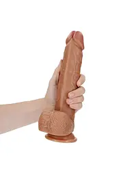 Фалоімітатор RealRock Realistic Balls Suction Cup 10", 28 см (тілесний) - мініатюра 4