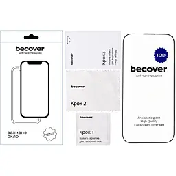Захисне скло BeCover для Apple iPhone 14 Pro Max 10D Black (711328) - мініатюра 2