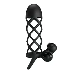 Насадка на член Pretty Love Vibro Penis Sleeve Black I, 13.5х3.6 см