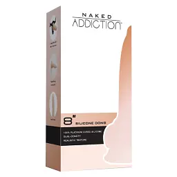 Фалоімітатор Addiction Naked Dual Density Silicone Dong 8" 20 см тілесний - мініатюра 7
