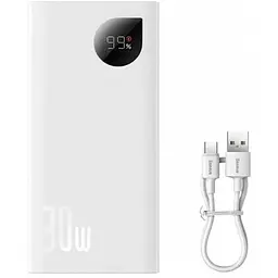 Павербанк Baseus Adaman2 Digital Display Fast Charge 10000 mAh 30 W білий (PPAD040002)  - мініатюра 4