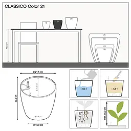 Вазон Lechuza Classico Color, 5 л, пісочно-коричневий (13182) - мініатюра 3