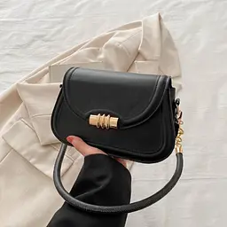 Сумочка через плече каркасна із клапаном Lilly P4-8420A чорна - мініатюра 1