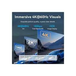 Кабель мультимедійний HDMI M to HDMI M 2.0m 4K60Hz black Vention (ALIBH) - мініатюра 6