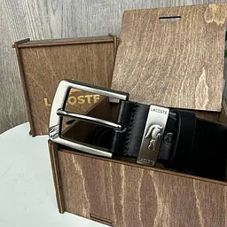 Ремінь чоловічий шкіряний класичний чорний з натуральної шкіри 1377 - мініатюра 4