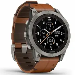 Смарт-годинник Garmin Fenix 7 Pro Sapphire Solar Titanium with Chestnut L. Band (010-02777-30)