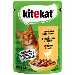 Влажный корм для котов Kitekat, с курицей в соусе, 85 г