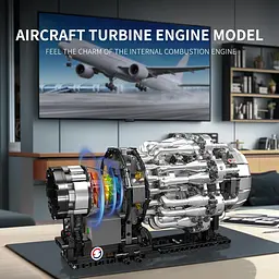 Конструктор двигун Mould King авіаційний турбореактивний Turbojet Engine Mechanical моторозований дитячий мотор 1247 деталей - мініатюра 8