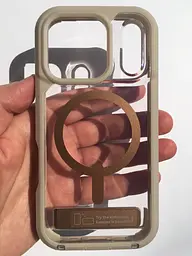 Чохол протиударний для iPhone 17 Pro (6.3") ZAGG Gear4 Rainier MagSafe KS Прозорий з підставкою Бежевий - мініатюра 8
