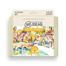Набір олівців кольорових 99IDEAS "Color Expert" 24 кол., Outdoor, метал. коробка, 99CE-24OUTD