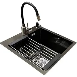 Комплект мийка + змішувач Romzha Arta U-450S BL (C) - мініатюра 3