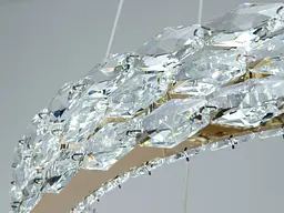 Підвісна LED люстра Diasha 7895/600+400S-gold з кришталем, золото, 54 W, з пультом, освітлення 10-18 м2 - мініатюра 5