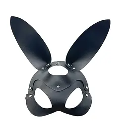 Маска зайчик Playboy для рольових ігор з екошкіри One size Чорна - мініатюра 3