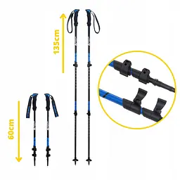 Трекінгові палиці Mountain Goat Peak+ 60-135 см MG0005 Black/Blue (P-5907739318268) - мініатюра 6