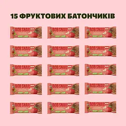 Набір фруктово-ягідно-горіховий батончик  Bob Snail Яблуко-Полуниця-Кеш’ю-Кріспи Кіноа 35 г x 15 шт. - мініатюра 3