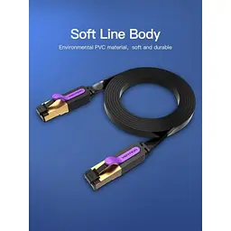Патч-корд 5м, FTP cat 7 RJ-45 black Vention (ICABJ) - мініатюра 2